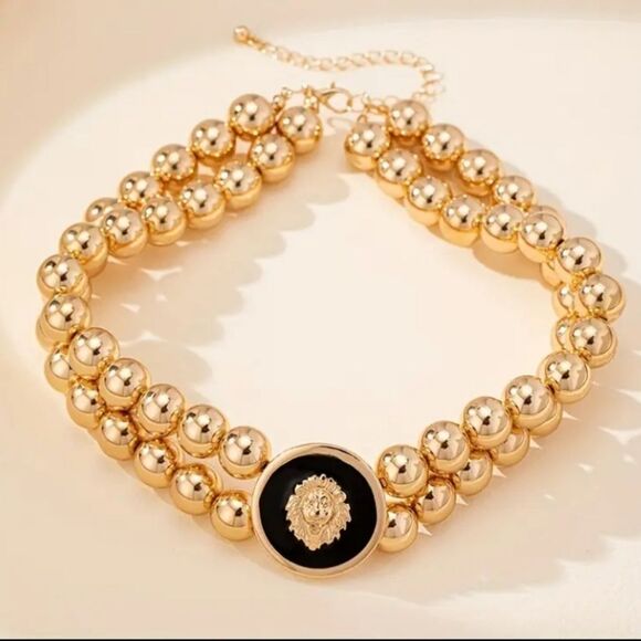 Designer Inspired Gold Lion Chokee - Picture 3 of 3